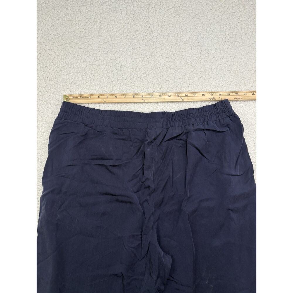 Saint + Sofia Womens 16 Adaline Wide Leg Pants Navy Pull On Elastic Waist Luxury - Picture 12 of 12